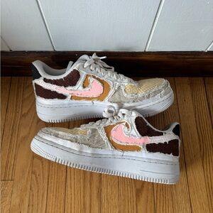 Tear Away Nike Shoes - Pink, Brown, Cream